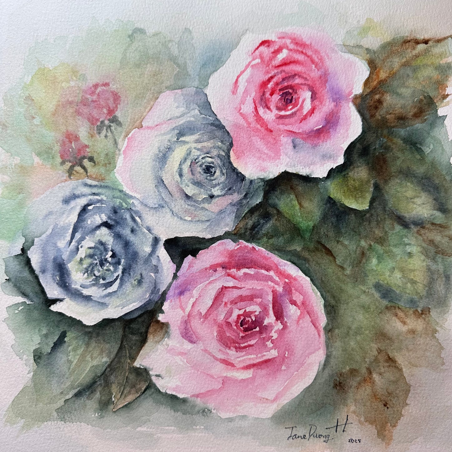 Roses in Quiet Bloom — Greeting Cards