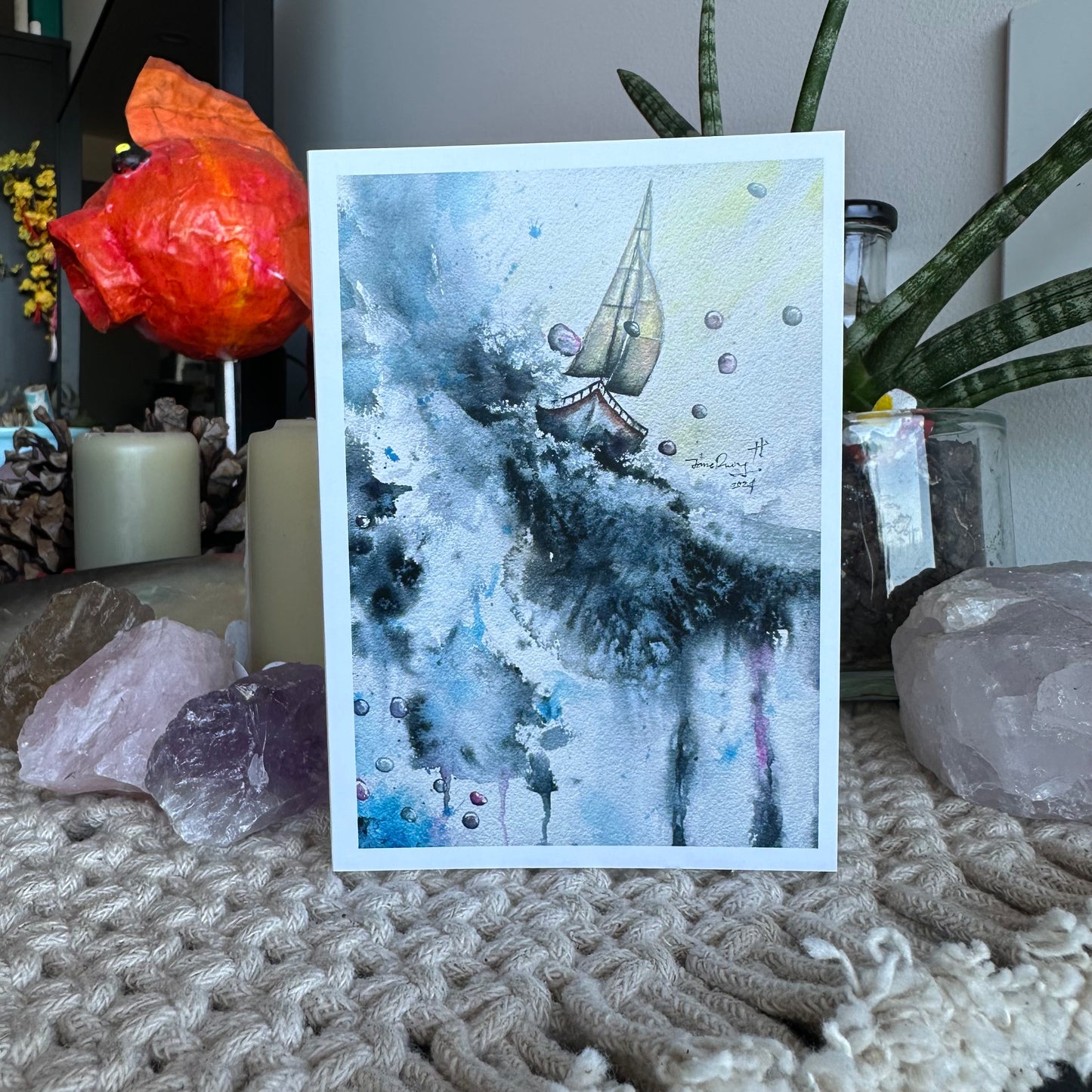 Ocean Abstract Greeting Cards